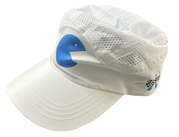 White PacMan Hat w/Blue Logo FREE SHIPPING