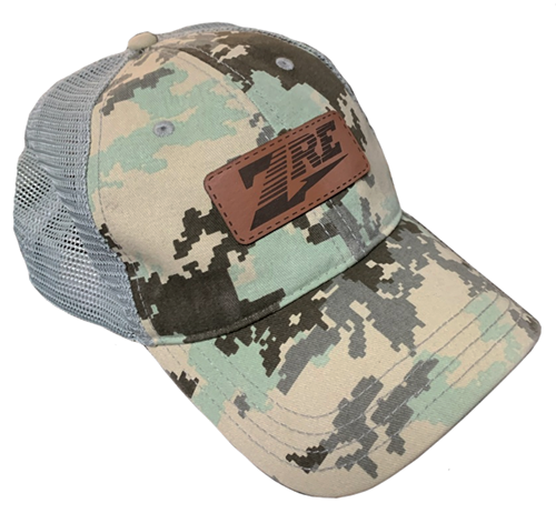 Digital Camo Truckers Hat with Leather ZRE Logo FREE SHIPPING