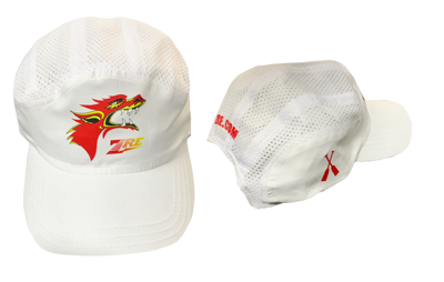 White ZRE Hat With Red Dragon Logo FREE SHIPPING